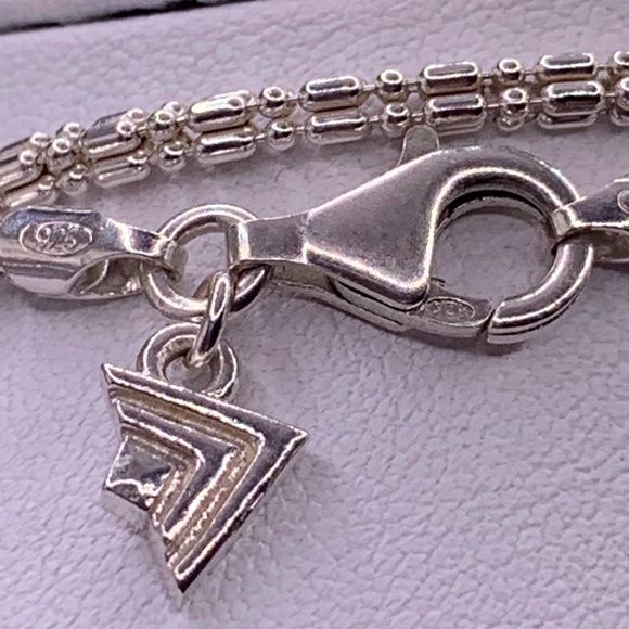 Silpada HTF Sterling Dot Dash Chain & Sterling 4-Way Reversable Floral Pendant - Picture 6 of 12